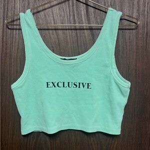 Forever 21 Mint Exclusive Ribbed Crop Tank Top Size L